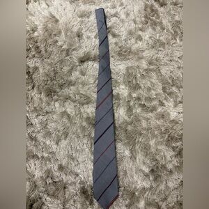 Vintage Christian Dior Tie Elegant Gray Striped Men's Tie